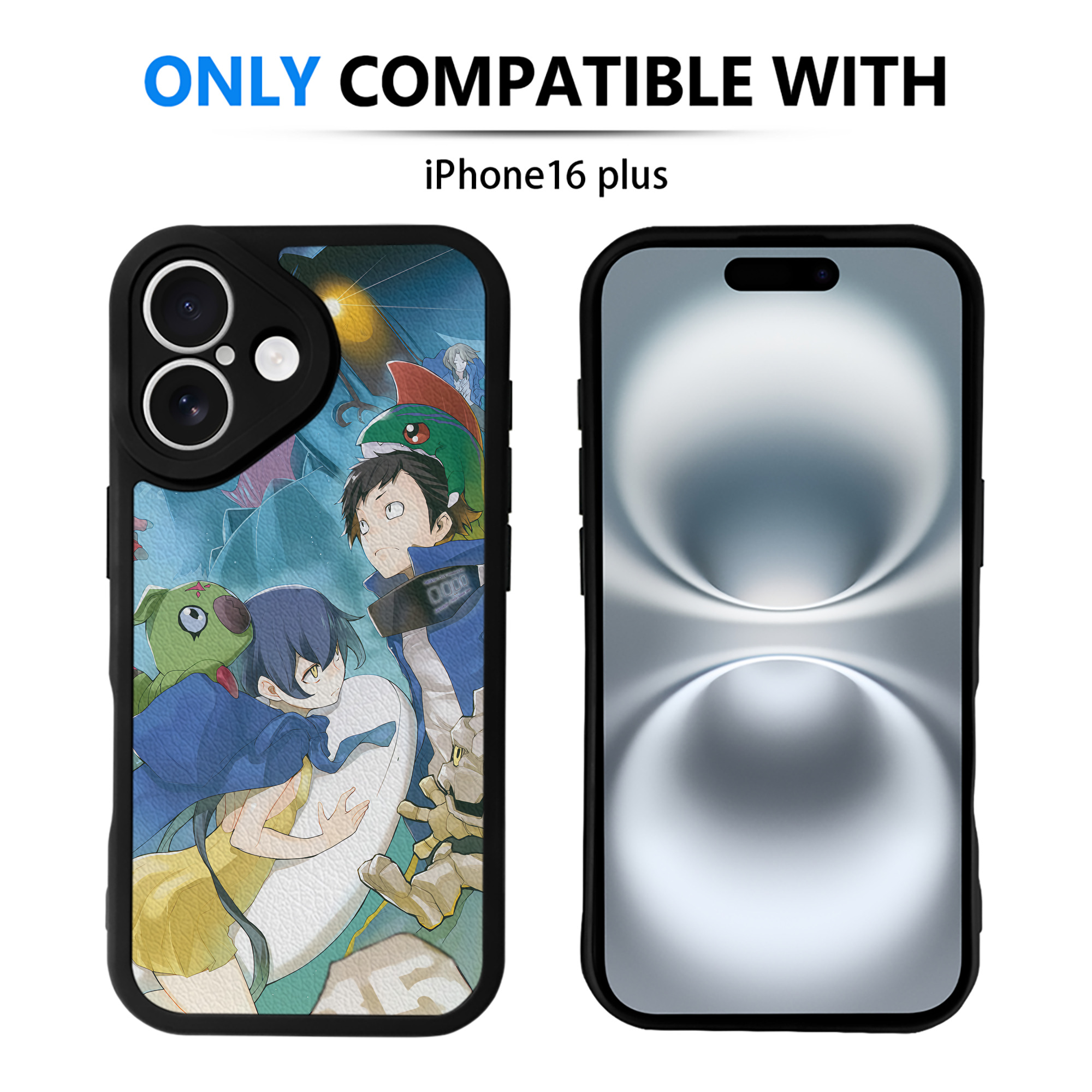 （画像用） Digimon デジタルモンスター/デジモン 【iPhone 16シリーズ対応】シリコンスマホケース（レザー調） 材質：シリコン